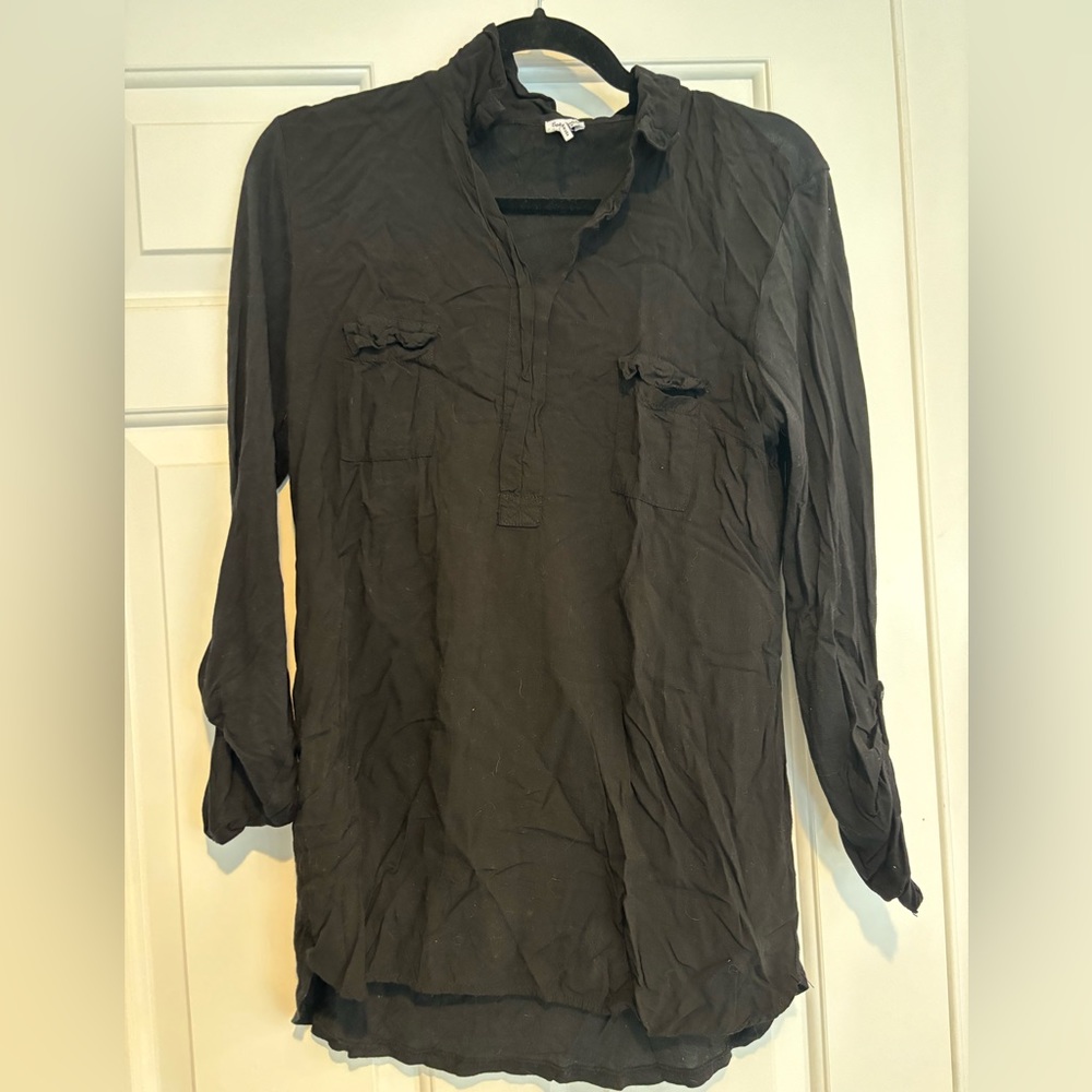 XL Black Splendid Top with Pockets